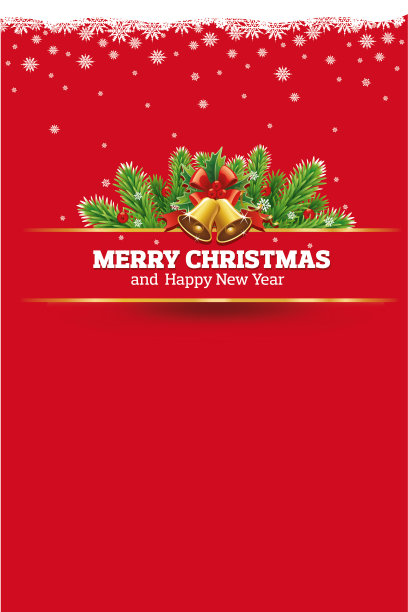圣诞快乐背景，贺卡与传统装饰素材图片
