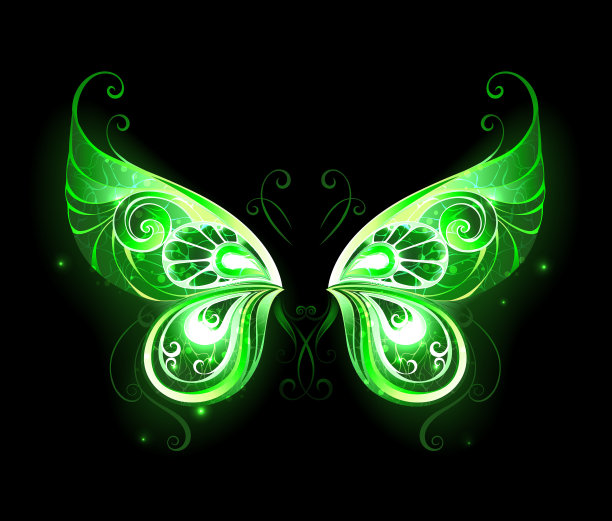 绿精灵的翅膀素材图片