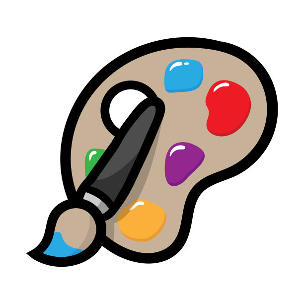 卡通画笔和调色板图片下载