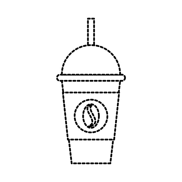咖啡外卖冰沙吸管饮料模板图片下载