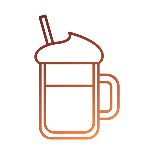 冰镇饮料与生奶油糖浆吸管在玻璃罐中图片下载