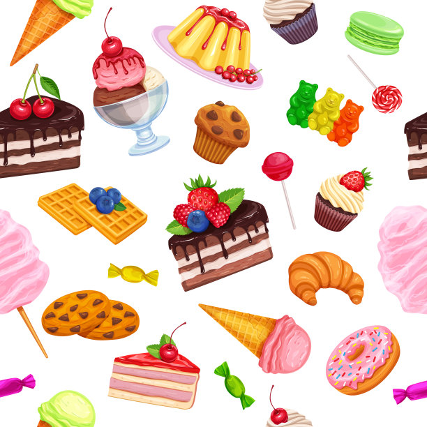 矢量无缝模式与糖果图片下载