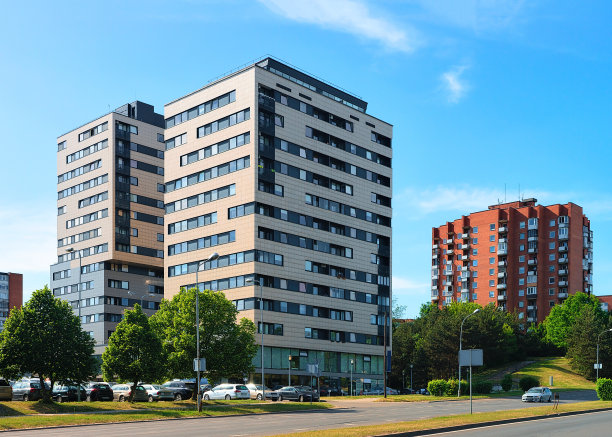 维尔纽斯Baltupiai区现代住宅摩天大楼街景图片下载