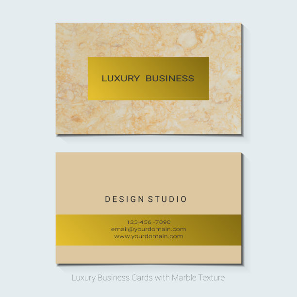 豪华名片矢量模板，旗帜和封面与大理石纹理和金色箔细节上的白色背景，简洁的风格也现代和优雅，易于定制，以适应您的需求。图片下载