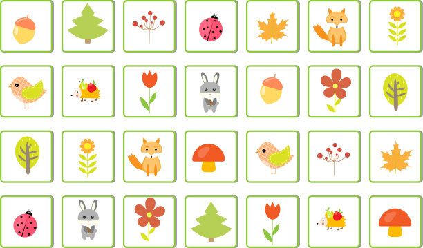 孩子的游戏拼图，找到两个相同的图片下载