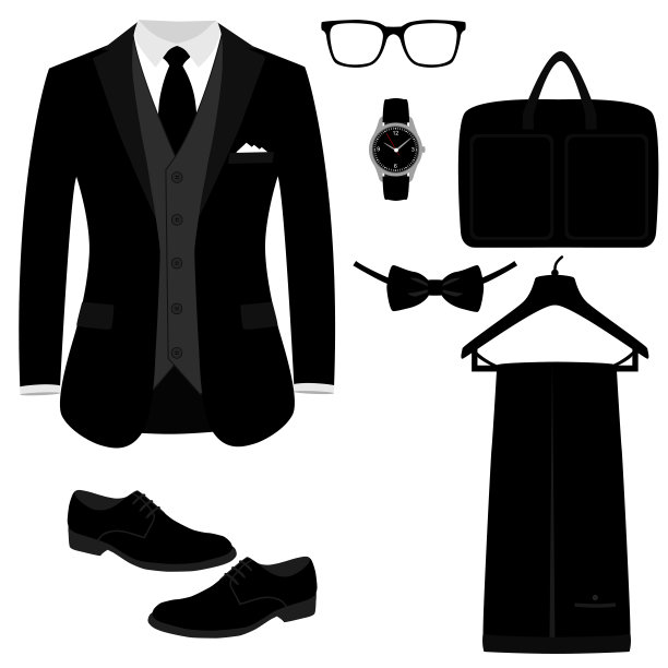 男人的配件。平面设计。图片下载