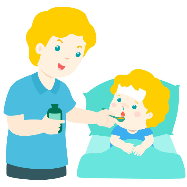 父亲给儿子药物载体说明。图片下载