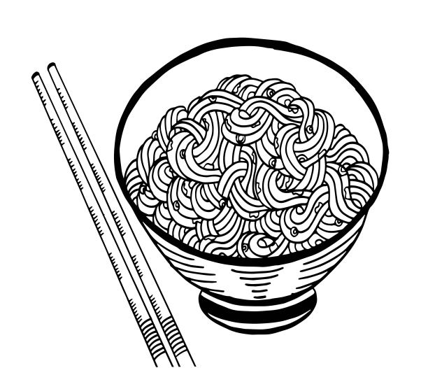 手绘的涂鸦面。-插图-插图-插图亚洲小麦面条，早餐，晚餐，吃，食物-插图亚洲小麦面条，早餐，晚餐，吃，食物-插图亚洲小麦面条，早餐，晚餐，吃，食物图片下载