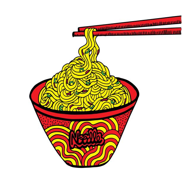 手绘的涂鸦面。-插图-插图-插图亚洲小麦面条，早餐，晚餐，吃，食物-插图亚洲小麦面条，早餐，晚餐，吃，食物-插图亚洲小麦面条，早餐，晚餐，吃，食物图片下载
