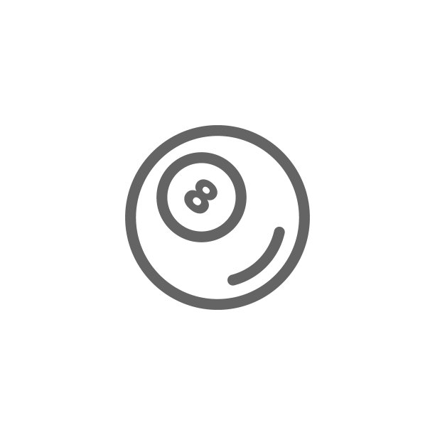 简约的台球线条图标，可编辑描边图片下载