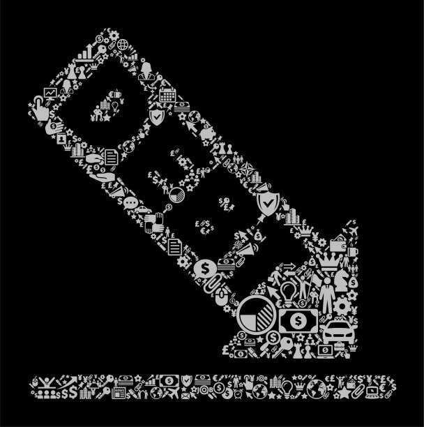 债务图标业务和金融矢量图标模式图片下载