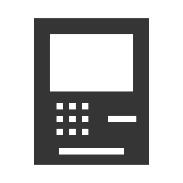ATM机细线矢量图标图片下载