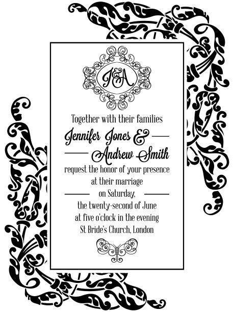 复古精致的正式请帖图片下载