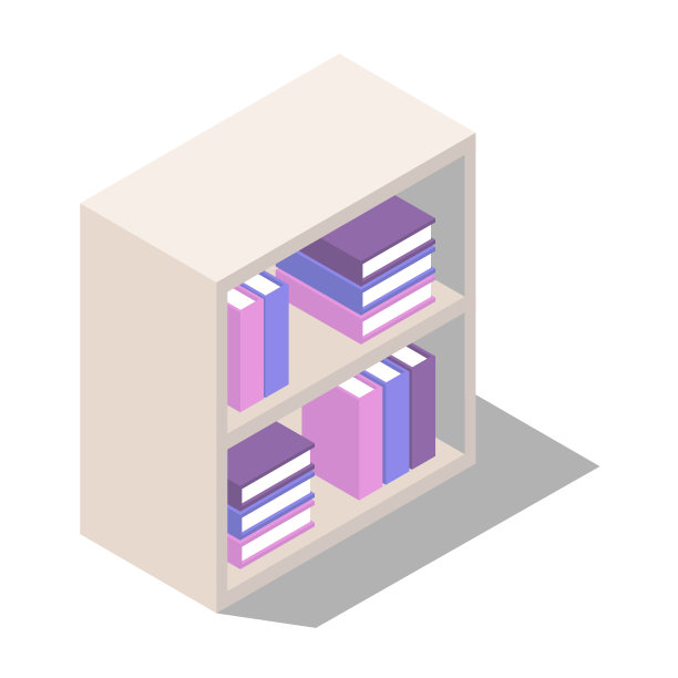 矢量办公室书架在等距视图图片下载