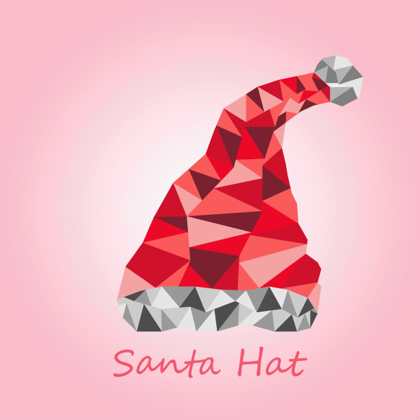 圣诞老人帽子三角形多边形向量图片下载