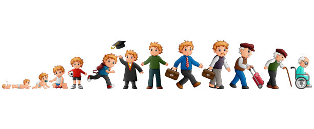 男性从婴儿到老年的不同生命阶段图片下载