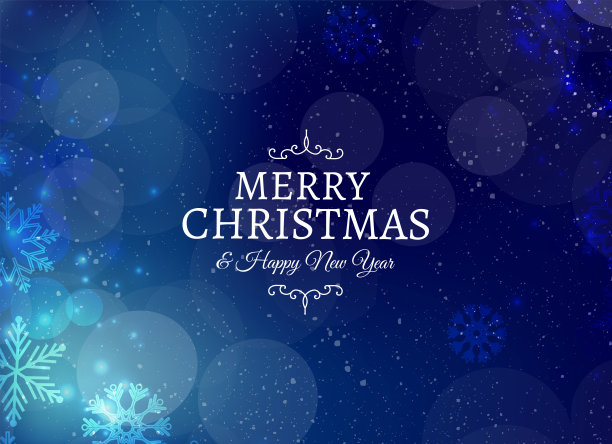 有雪花和散景效果的圣诞贺卡图片下载