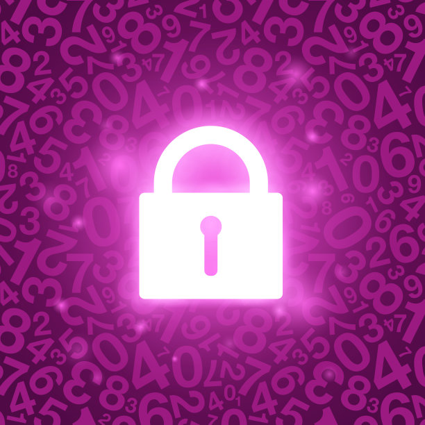 紫色发光的锁图片下载