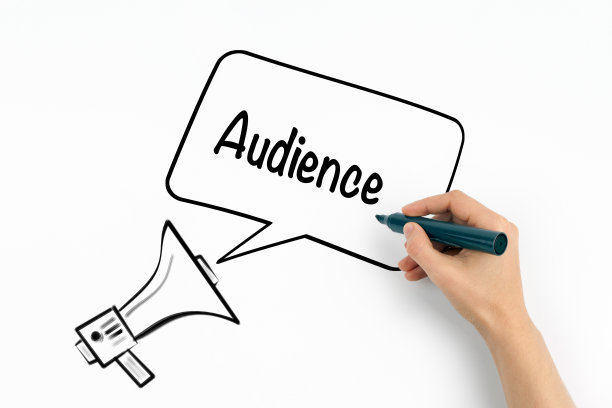 观众的概念。白色背景上的扩音器和文本图片下载
