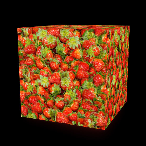 立方体形式的草莓图像图片下载