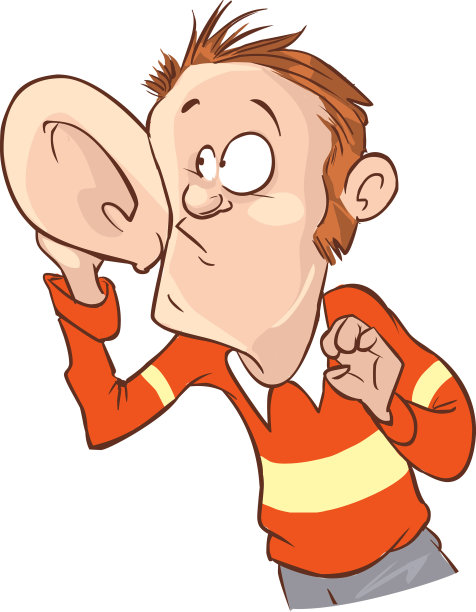 听与手到耳朵矢量插图图片下载