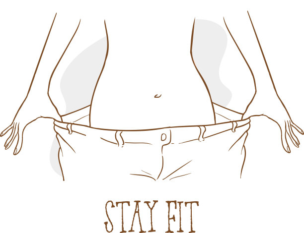 适合年轻女子在宽松的牛仔裤减肥后孤立在黄色背景图片下载