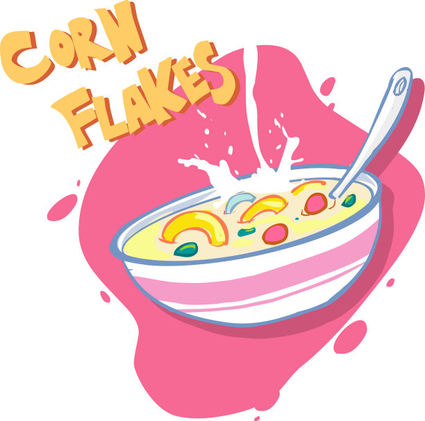 白色背景矢量插图的玉米片插图图片下载