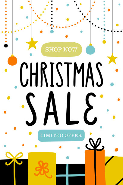 矢量圣诞销售海报或传单模板图片下载