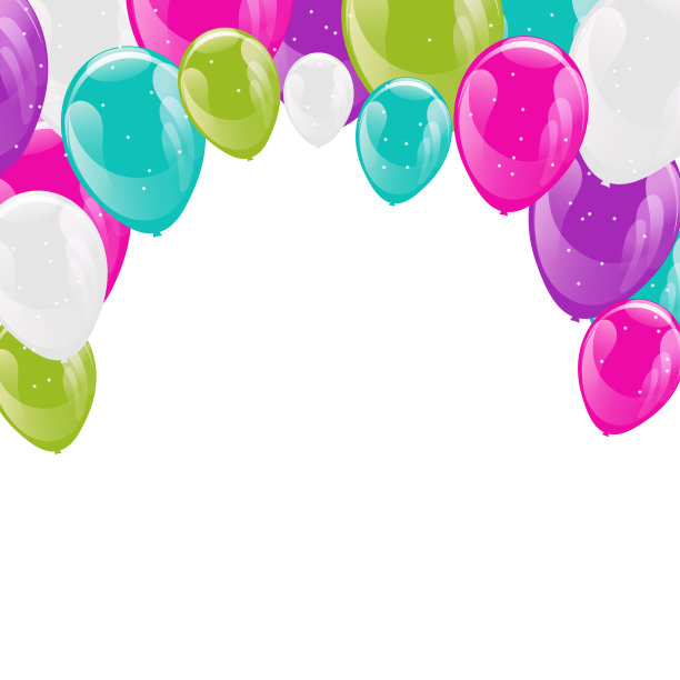 彩色的闪闪发光的氦气球框架。图片下载