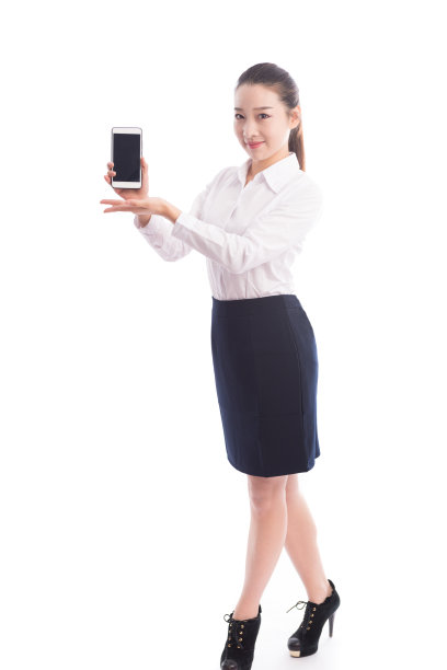 女商人正在展示一个数码平板电脑图片下载