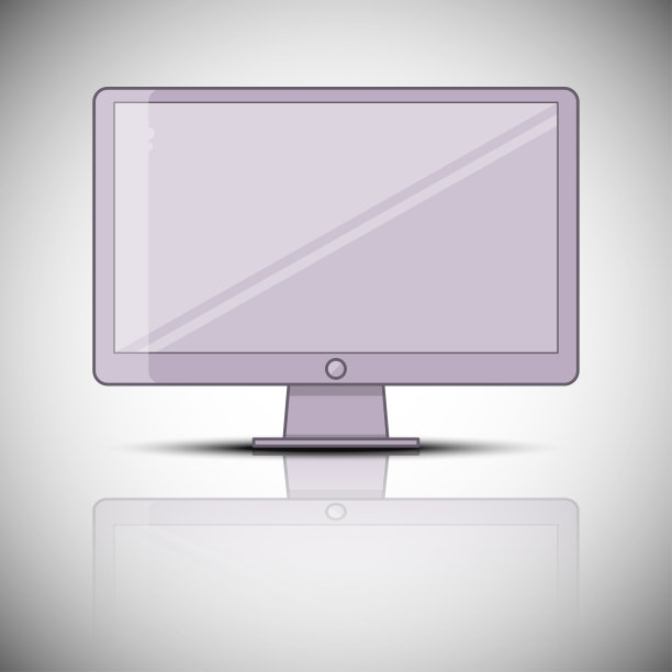 矢量平面整体，显示器与反射，矢量插图设计。图片下载
