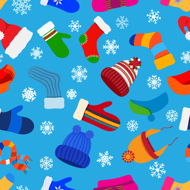 无缝图案的保暖冬装图片下载
