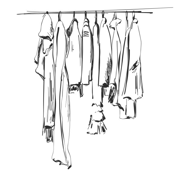 手绘衣柜草图。饥饿时穿衣服图片下载