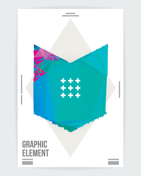 抽象最小几何图形设计海报布局图片下载