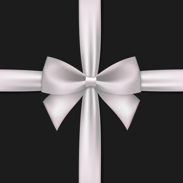 贺卡与白色的礼物蝴蝶结和丝带。图片下载