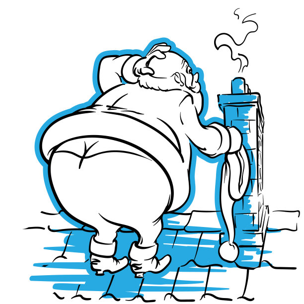 胖圣诞老人和烟囱图片下载