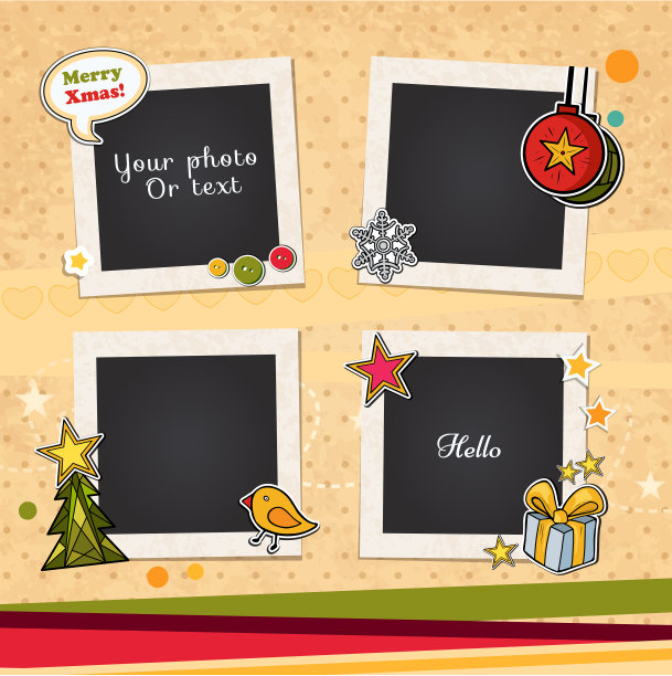 圣诞矢量模板框架图片下载