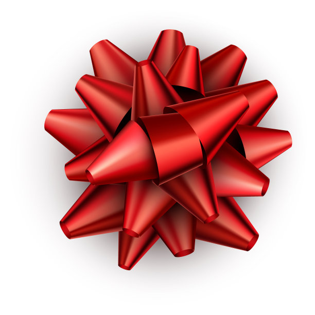 现实的红色弓孤立在白色。素材图片