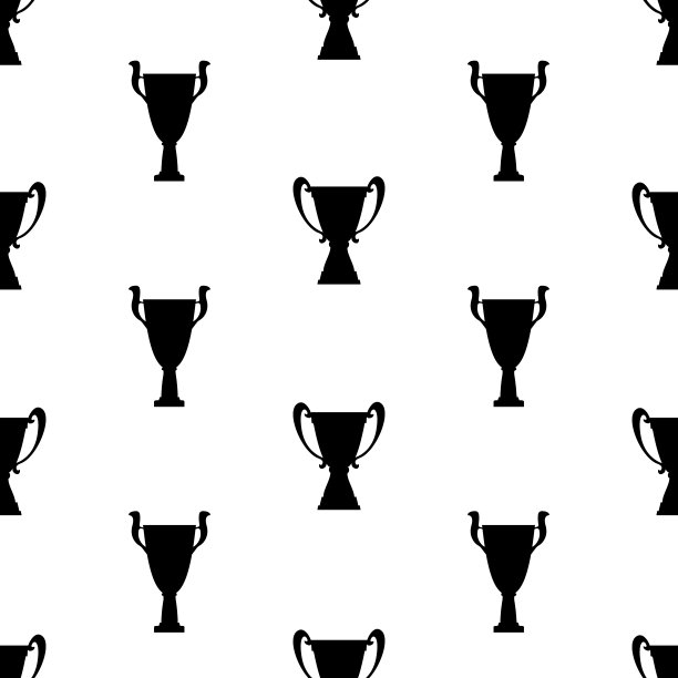 优胜者奖杯无缝图案图片下载
