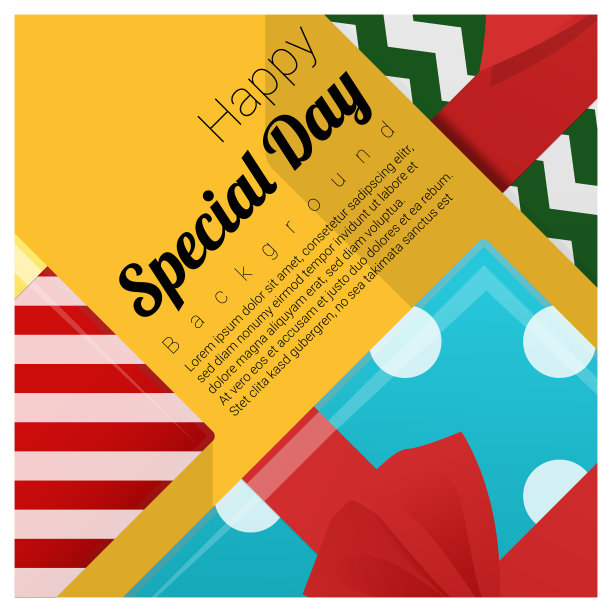 贺卡与礼盒背景，矢量，插图图片下载