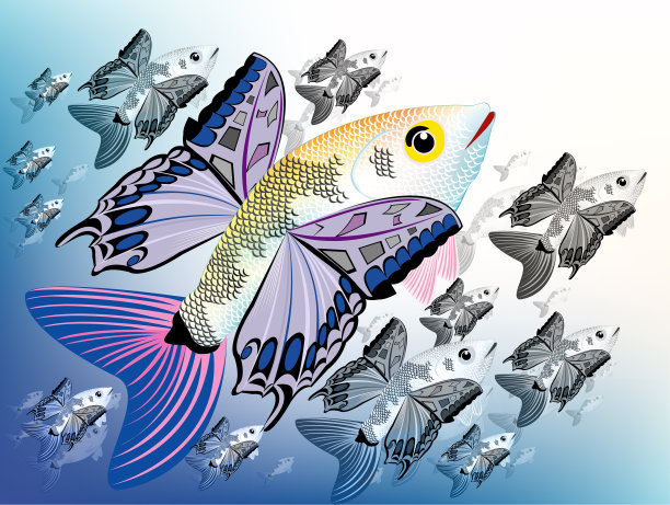 鱼在天上飞，图片下载