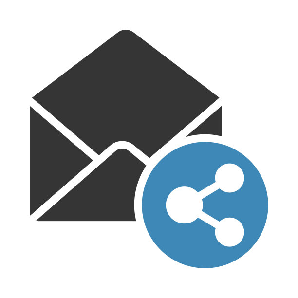 邮件共享字形两个彩色矢量图标图片下载