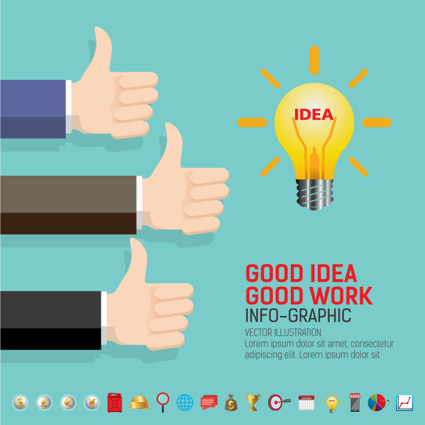 像图标。商人竖起大拇指的概念。图片下载