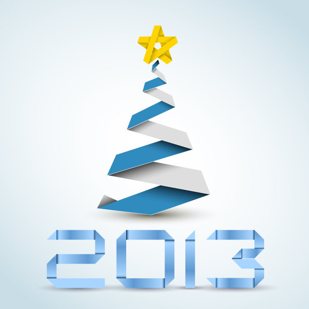 简单的矢量纸圣诞树图片下载