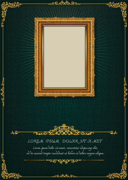 泰国皇家黄金框架上的德雷克模式背景，老式照片框架上的德雷克背景，古董，矢量设计模式图片下载