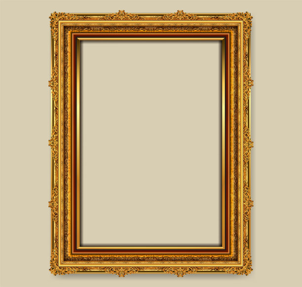 泰国皇家黄金框架上的德雷克模式背景，老式照片框架上的德雷克背景，古董，矢量设计模式图片下载
