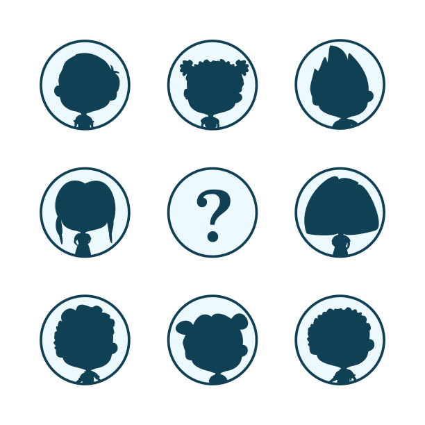 儿童肖像轮廓图片下载