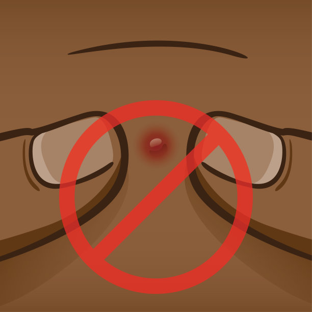 插图禁止任何人用手指挤痘痘，黑人后裔。理想的医疗，信息和机构目录图片下载