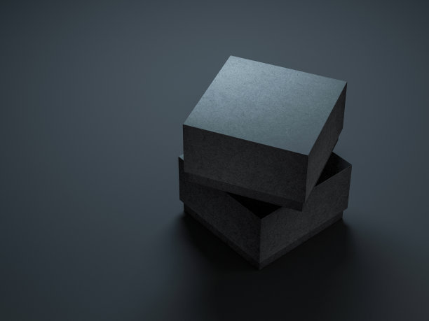 两个方形黑色纹理盒子模型图片下载