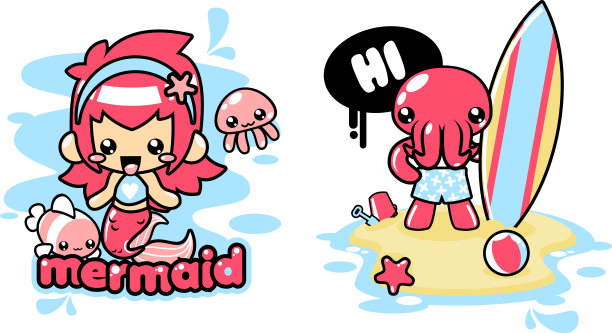 海滩上的设计图片下载